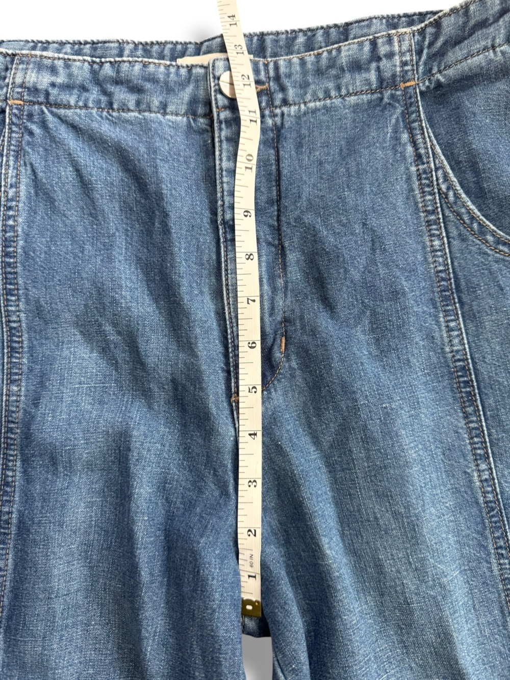 TWP Dancing In The Dark Wide-Leg Cotton Linen Jeans Vintage Wash Size 30 - Picture 12 of 16
